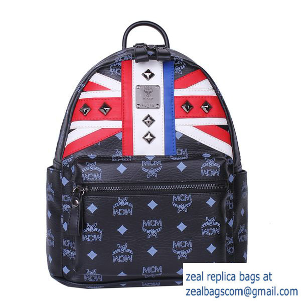 High Quality Replica MCM Small Flag of UK Backpack MC5173S Black - Click Image to Close